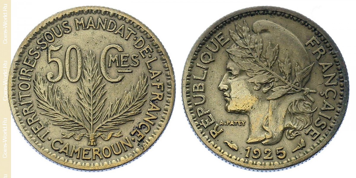 50 centimes 1925, Cameroon