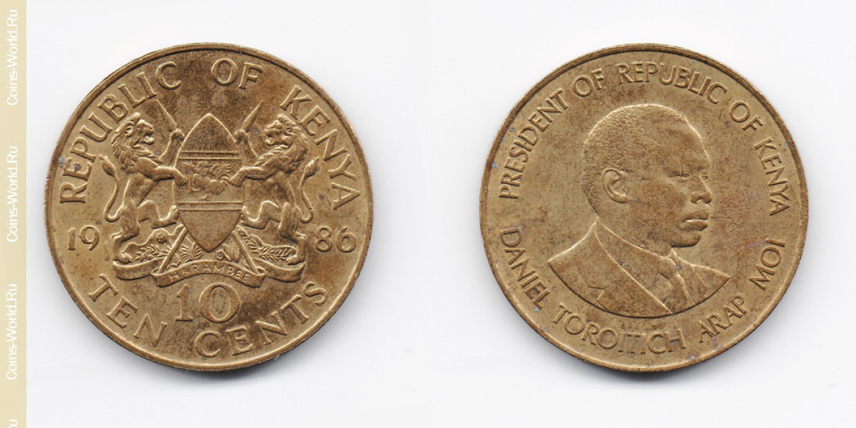 10 centavos 1986, Kenia