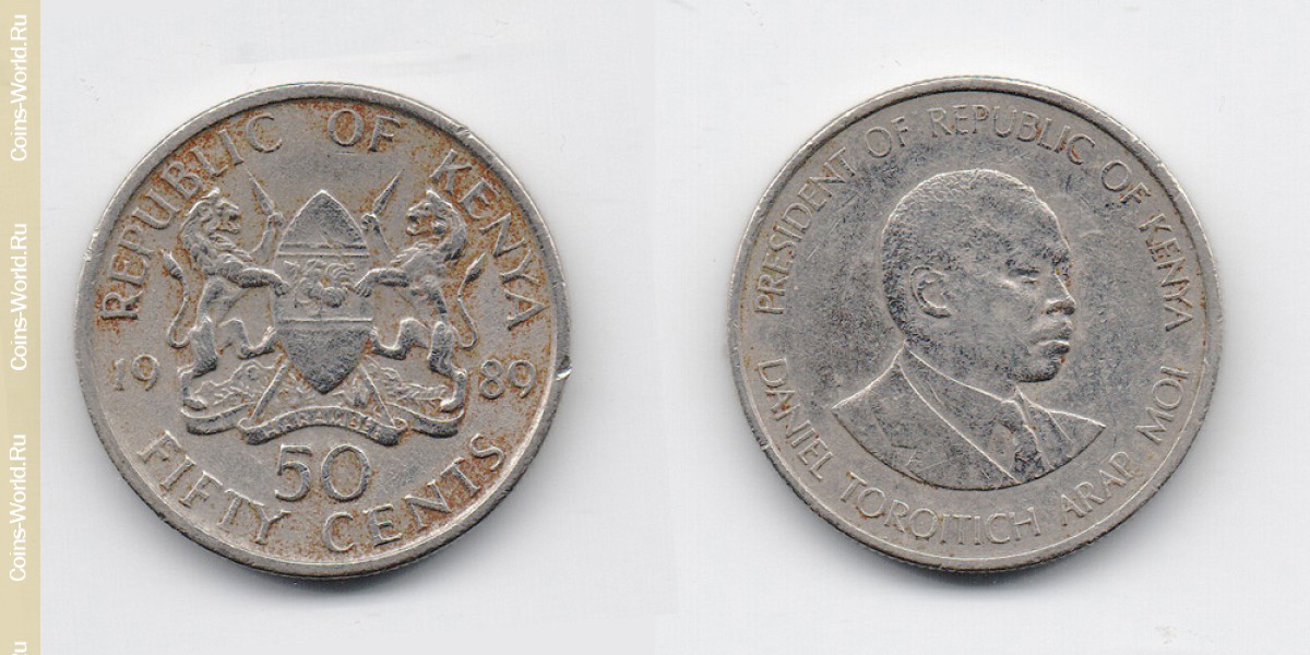 50 cents 1989 Kenya