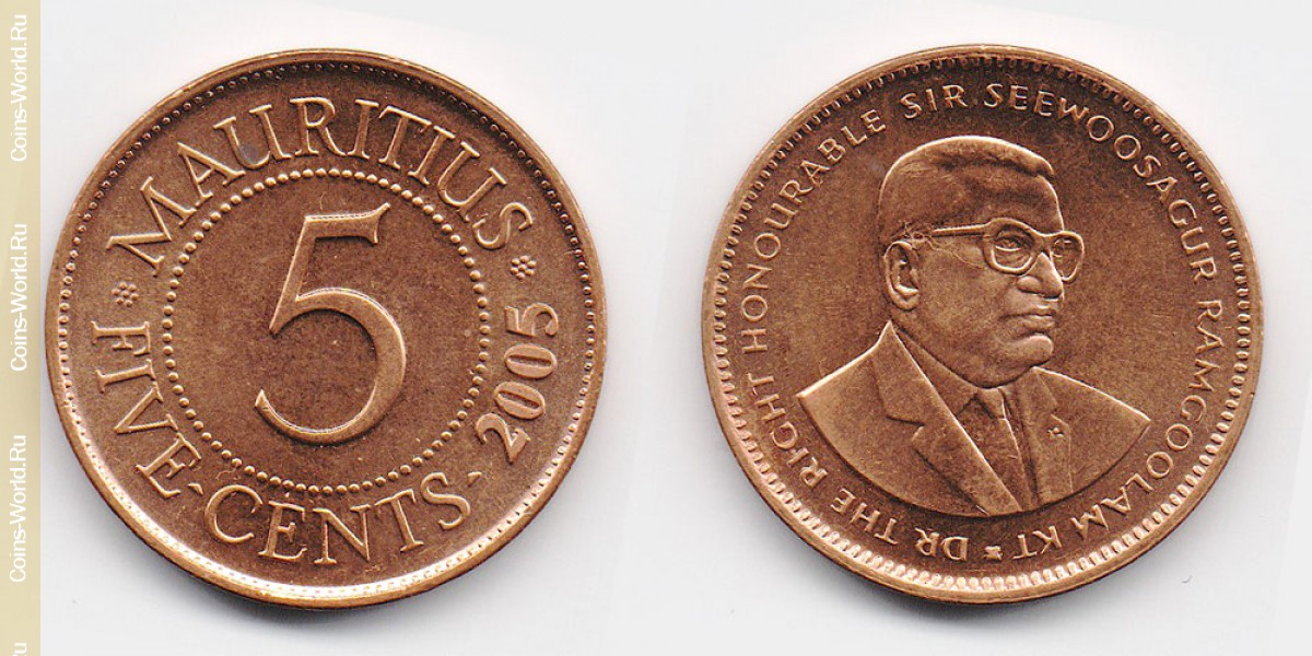 5 cents 2005 Mauritius