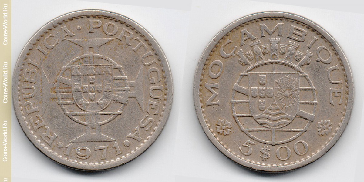 5 Escudos 1971 Mosambik