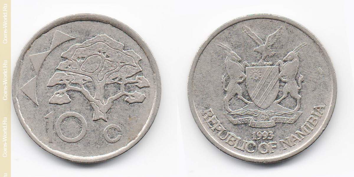10 центов 1993 года Намибия