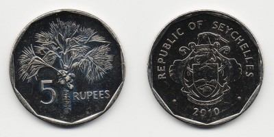 5 rupias 2010