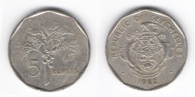 5 rupias 1982