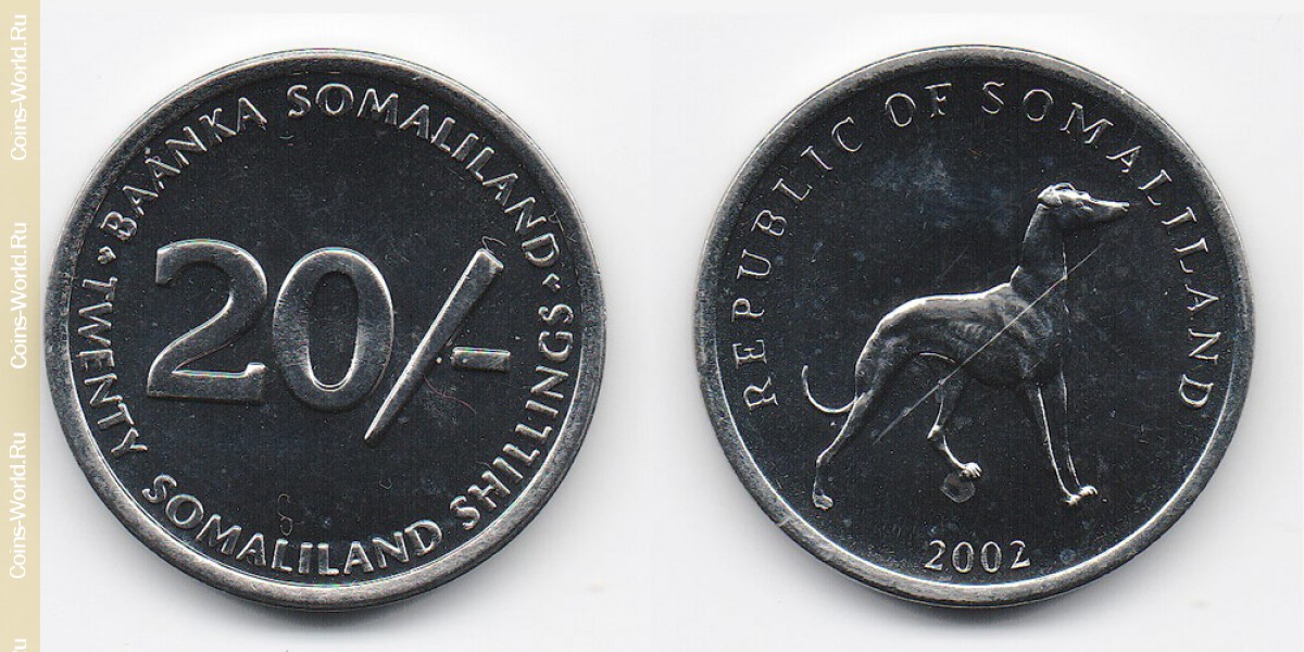 20 shillings 2002, Somalilândia