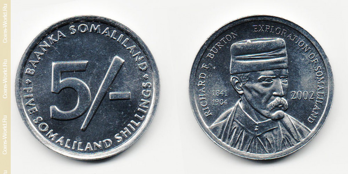 5 shillings 2002, Somalilândia