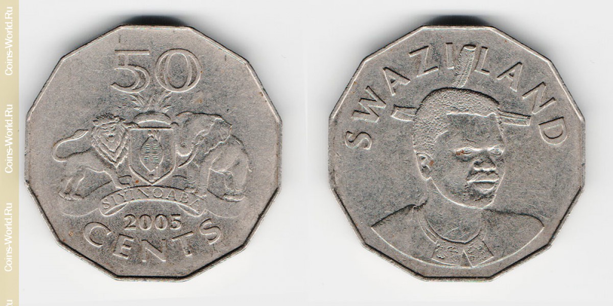 50 cents 2005 Swaziland