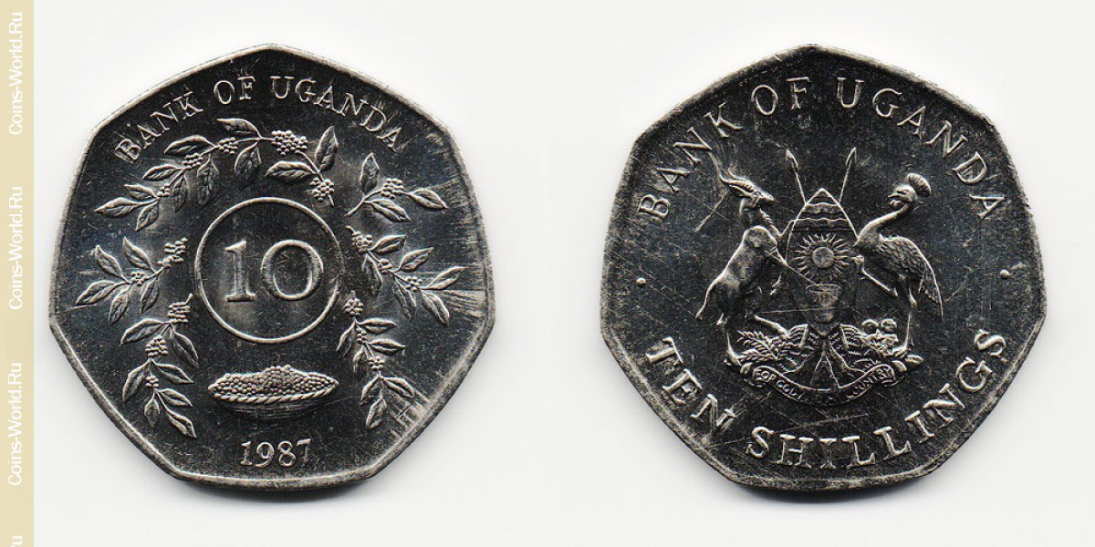 10 shillings 1987, Uganda