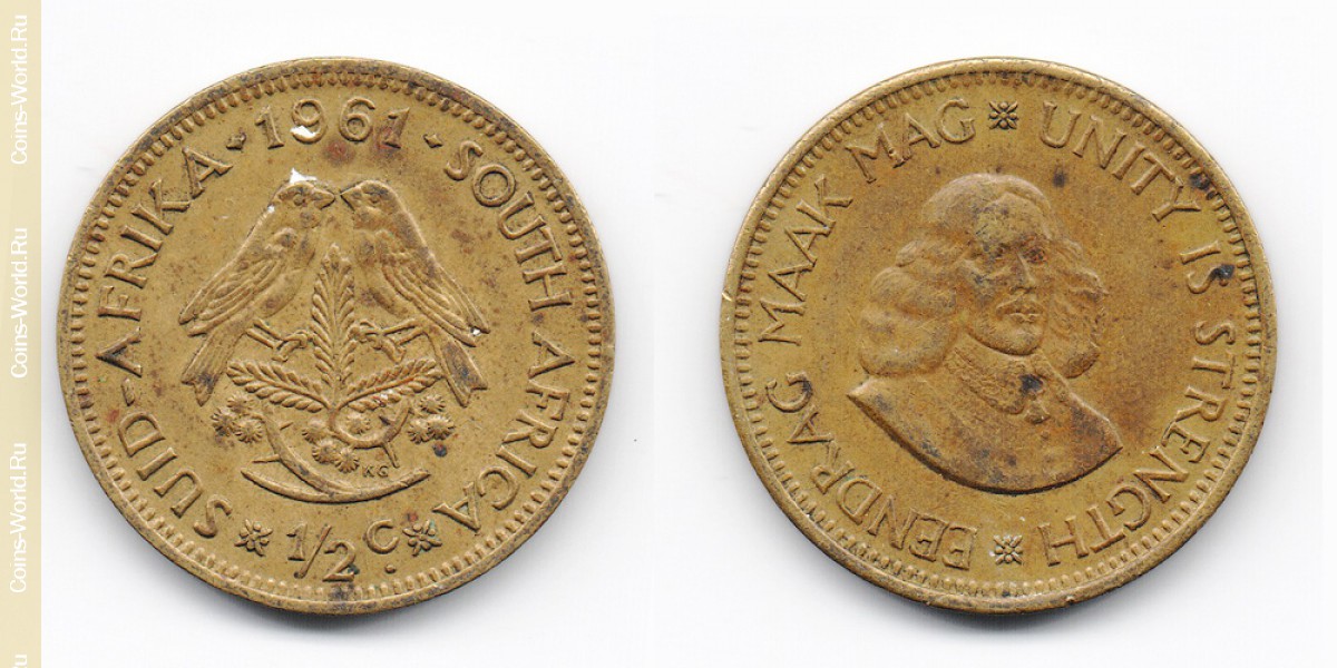 ½ centavo 1961 Sudáfrica