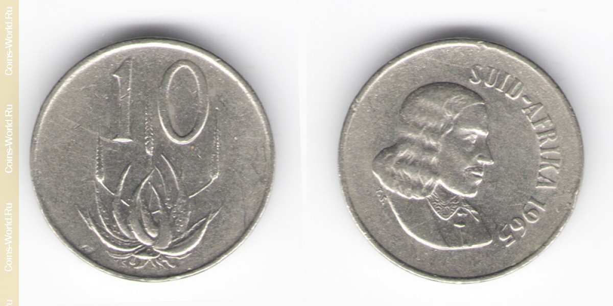 10 cêntimos 1965 África Do Sul