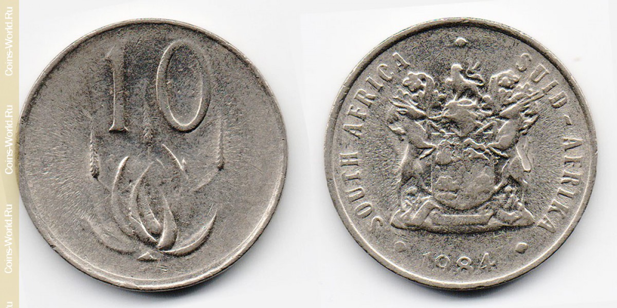 10 centavos 1984 Sudáfrica