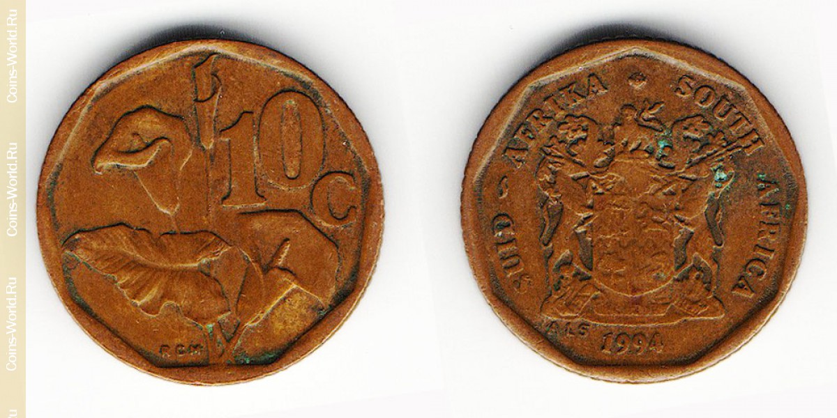 10 cêntimos 1994, África Do Sul