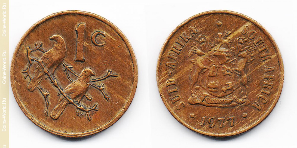 1 centavo 1977 Sudáfrica