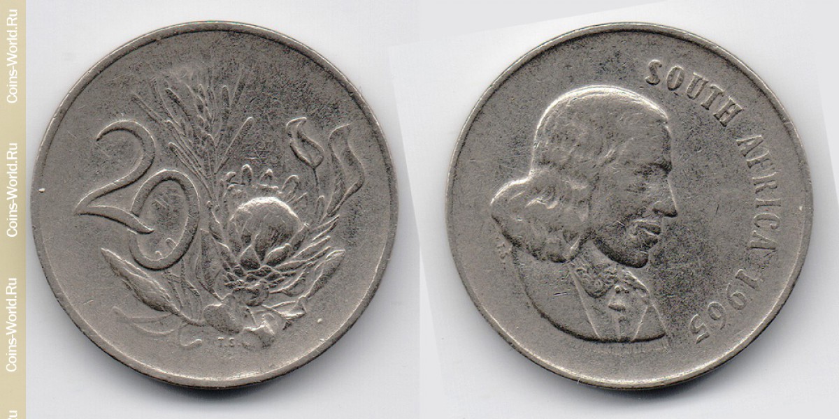 20 cêntimos 1965, África Do Sul