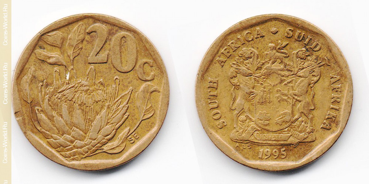 20 cêntimos 1995, África Do Sul