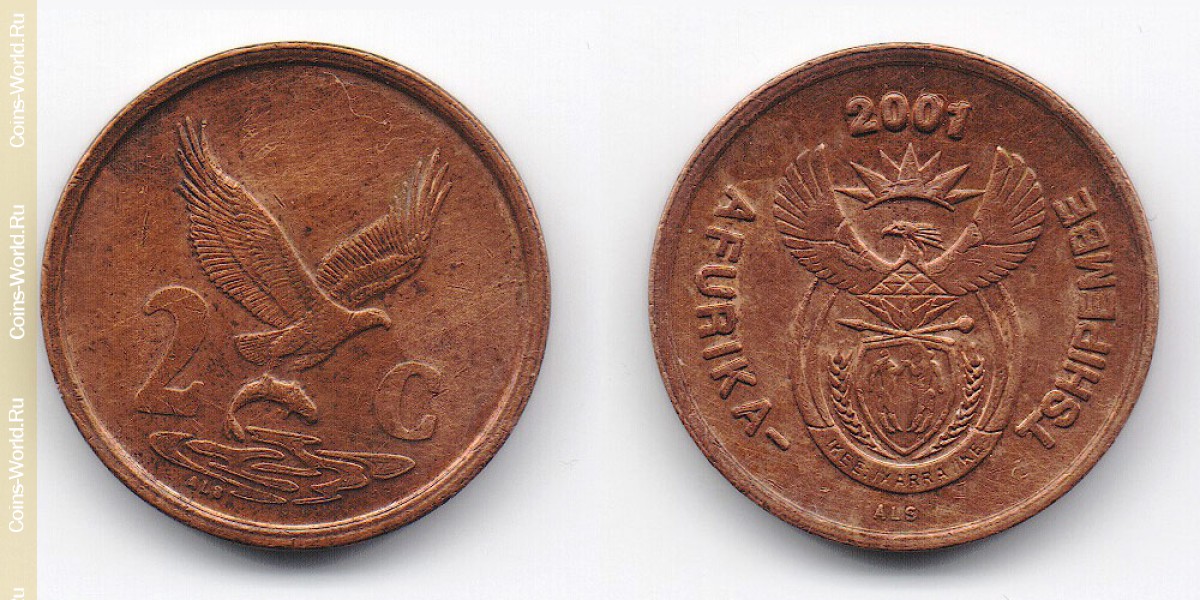 2 centavos 2001, Sudáfrica