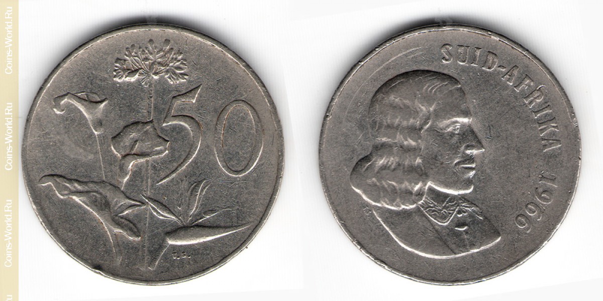 50 cêntimos 1966 África Do Su