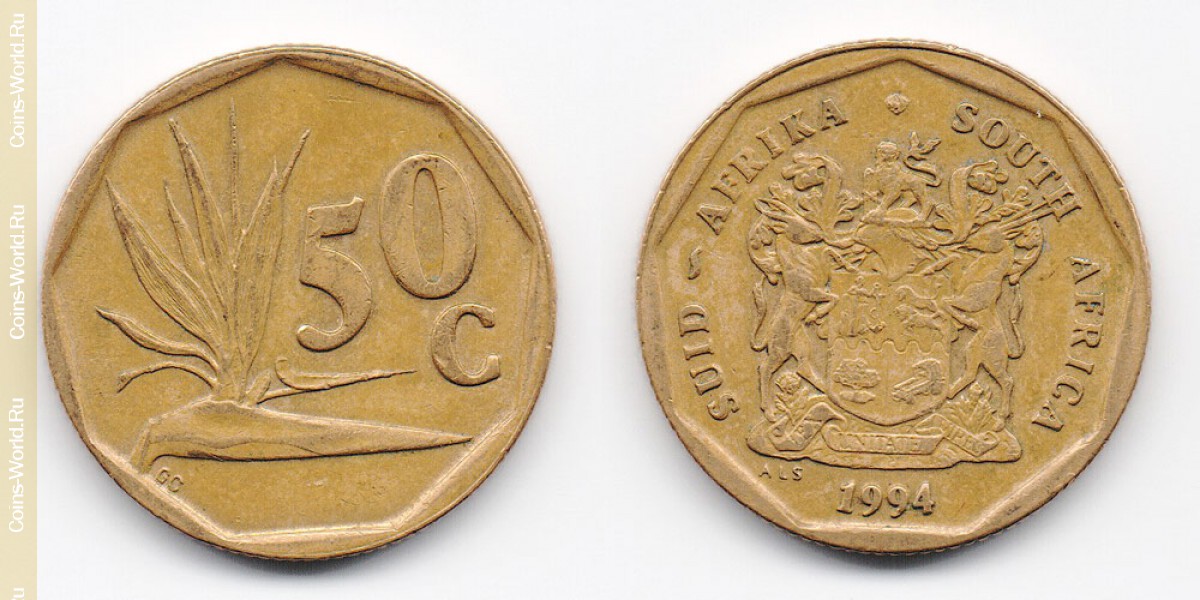 50 centavos 1994 Sudáfrica