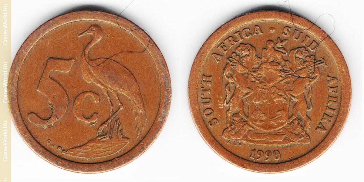 5 центов 1990 года ЮАР