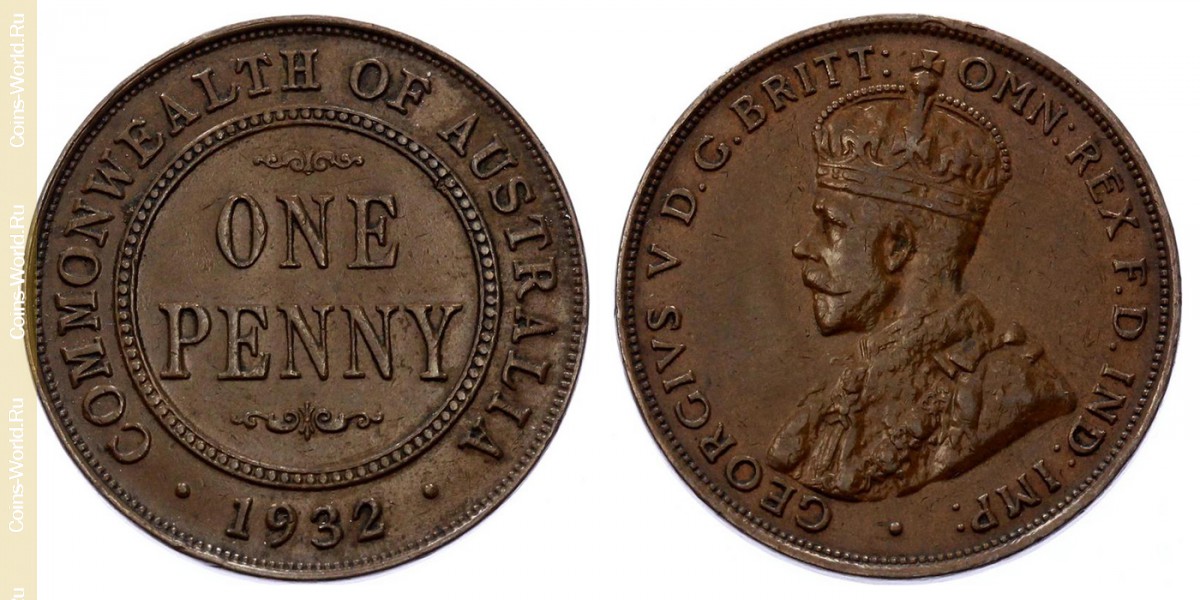 1 penny 1932, Australia