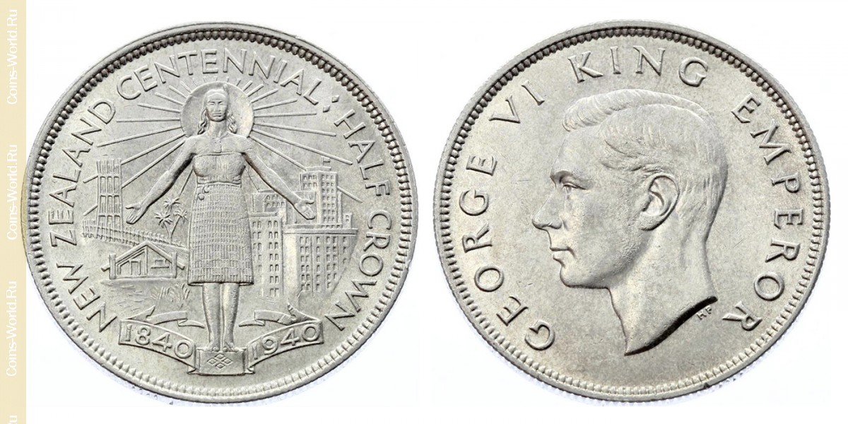 ½ corona 1940, 100 aniversario - Nueva Zelanda, Nueva Zelanda