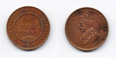 ½ pence  1934