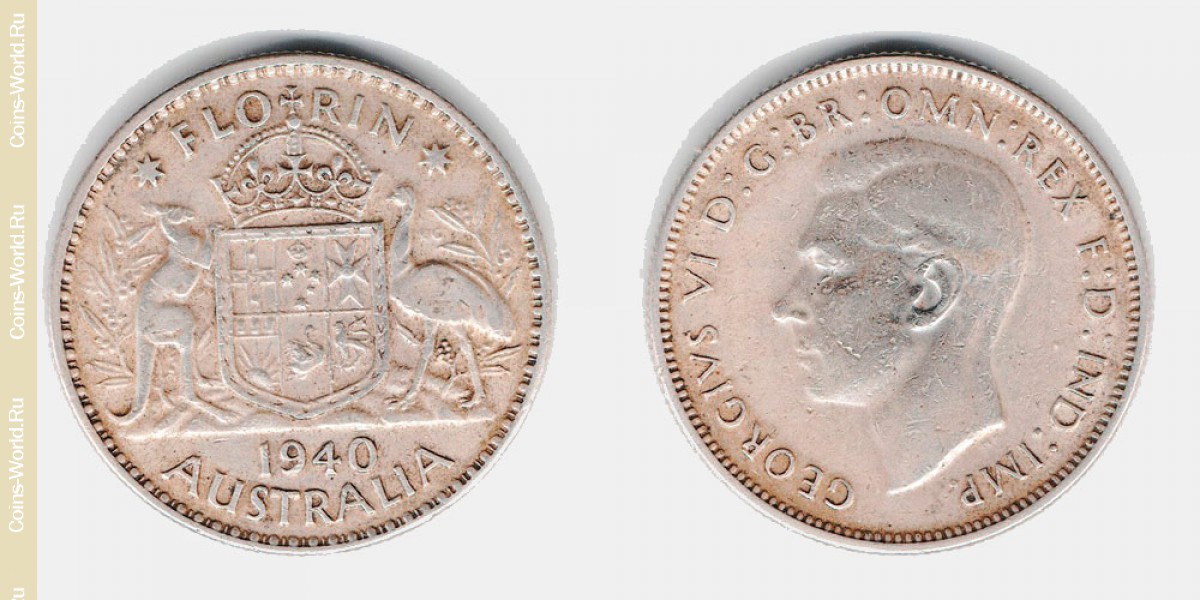 2 shillings (florin) 1940, Austrália