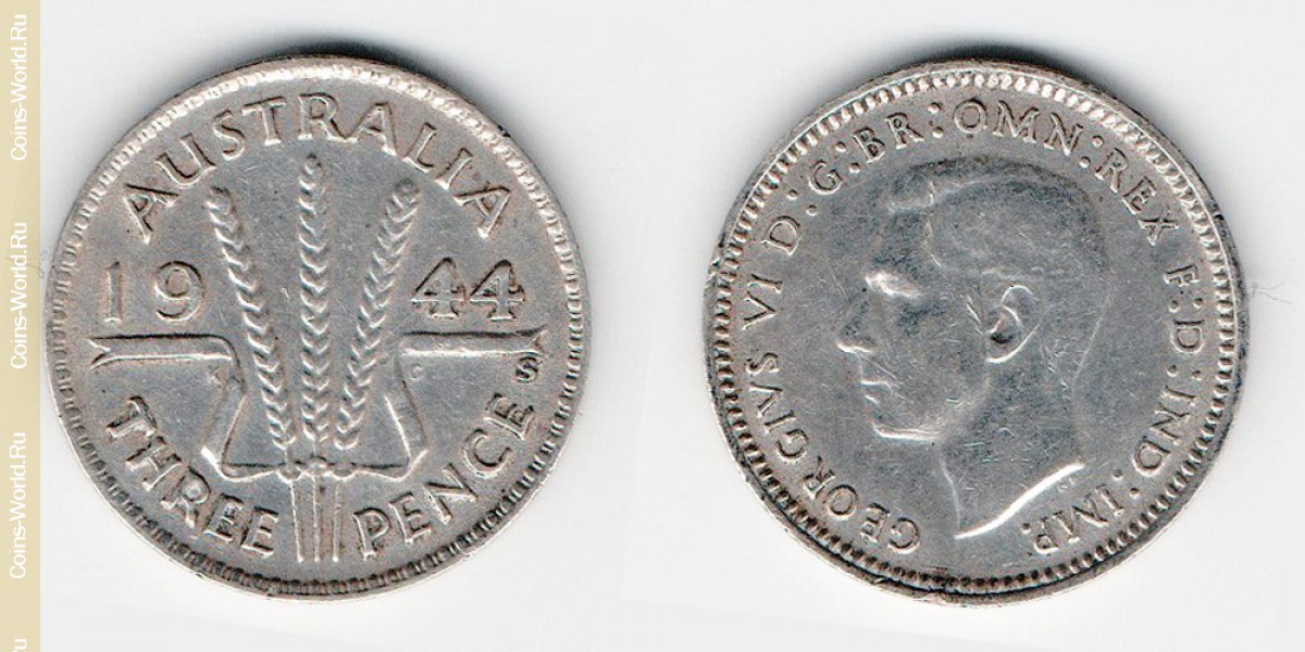 3 Pence 1944 Australien