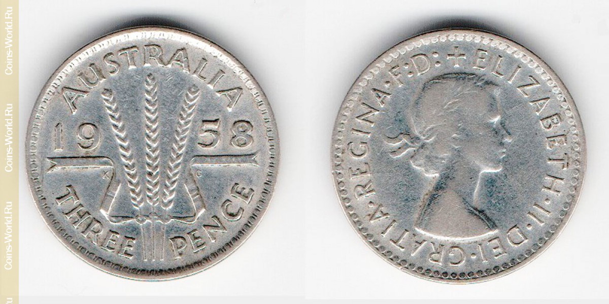 3 Pence 1958 Australien