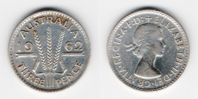 3 peniques  1962