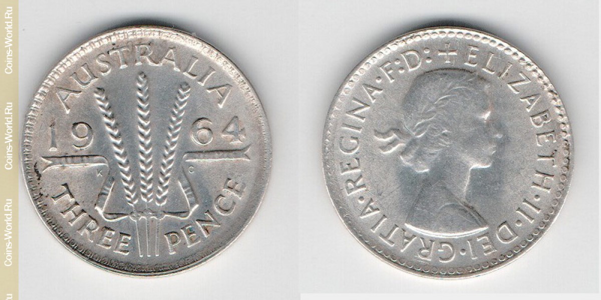 3 peniques  1964, Australia