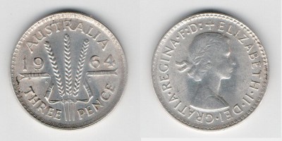 3 peniques  1964