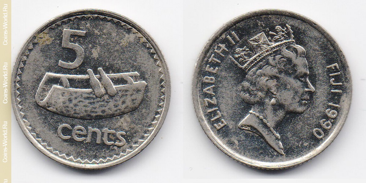 5 centavos  1990, fiji