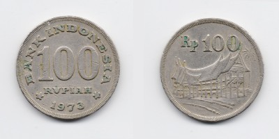 100 рупий 1973 года