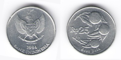 25 rúpias 1994
