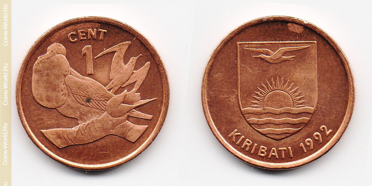 1 цент 1992 года Кирибати