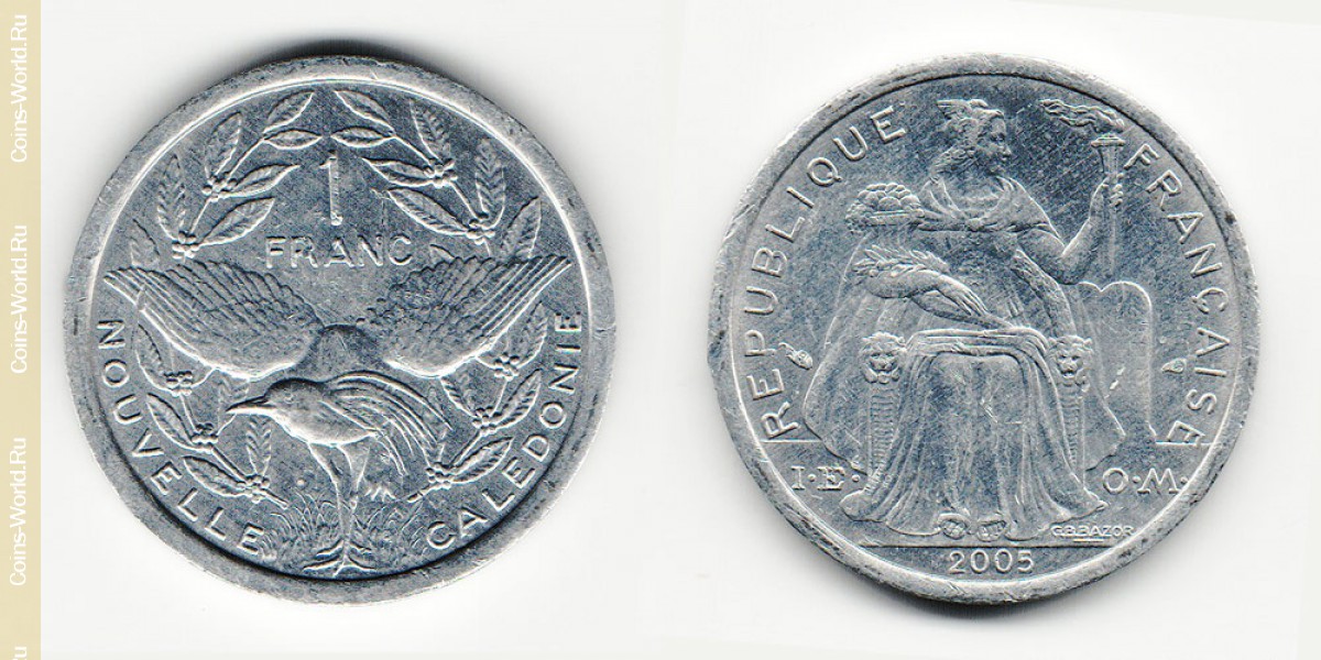 1 франк 2005 года Новая Каледония