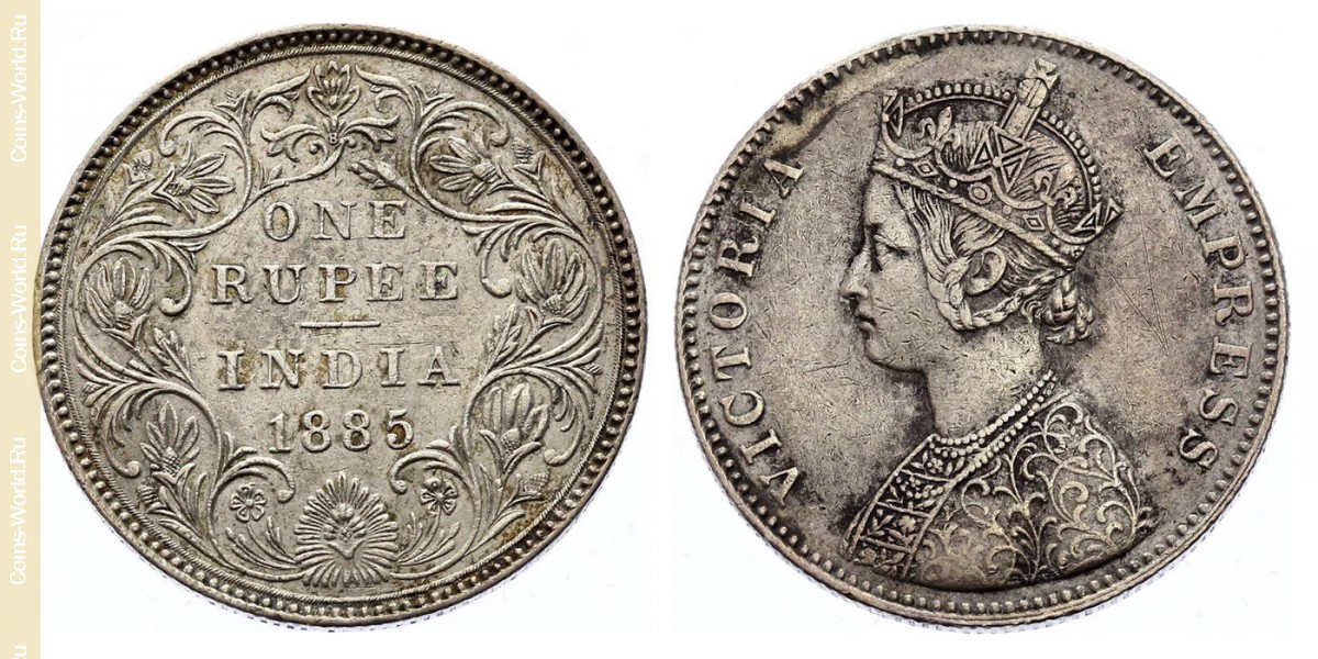 1 rupia 1885, India - Británica