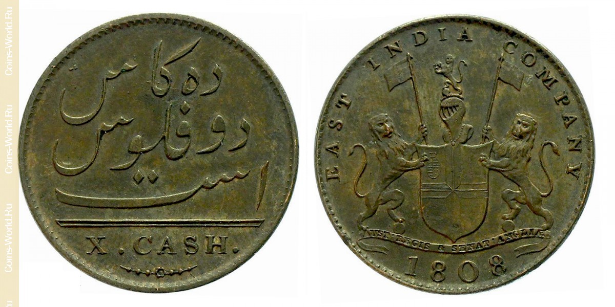 10 cash 1808, Índia - Britânica