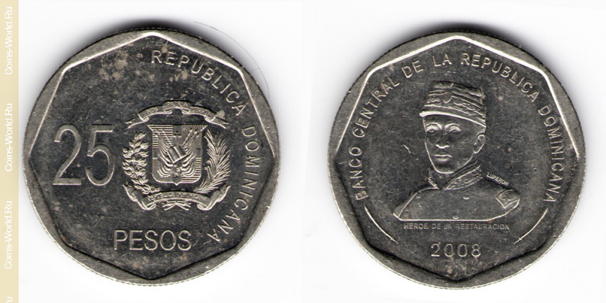 25 pesos 2008 Dominican Republic