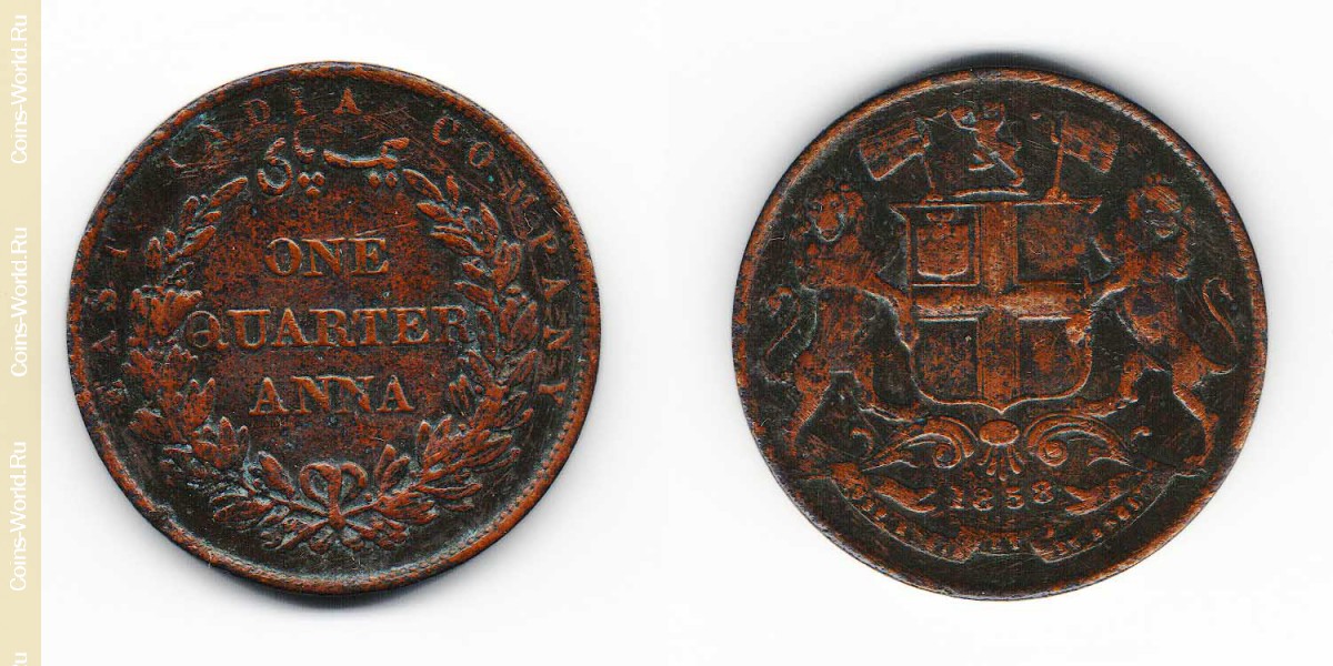 ¼ Anna 1858 Indien