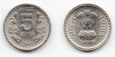 5 rúpias 2001