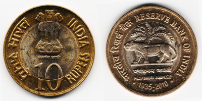 10 rúpias 2010
