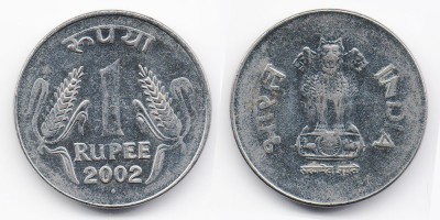 1 rúpia 2002