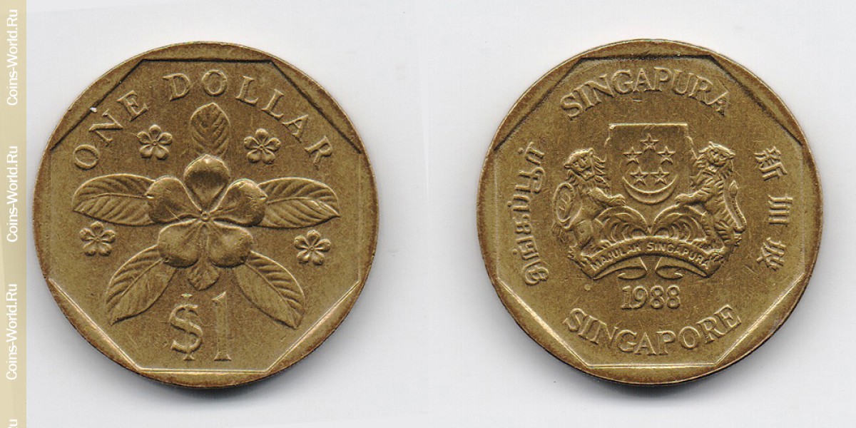 1 dólar 1988 Singapur
