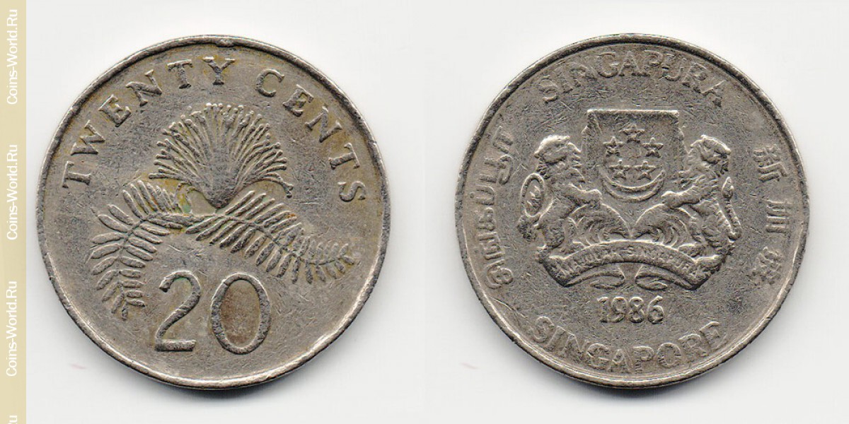 20 centavos 1986, Singapura