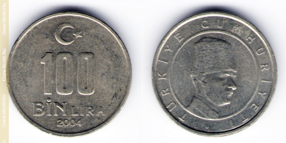 100000 lira 2004 Turkey