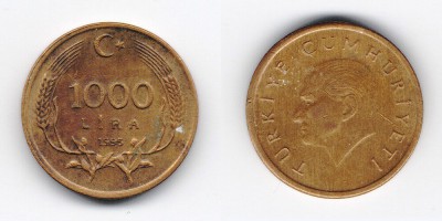 1000 лир 1993 года