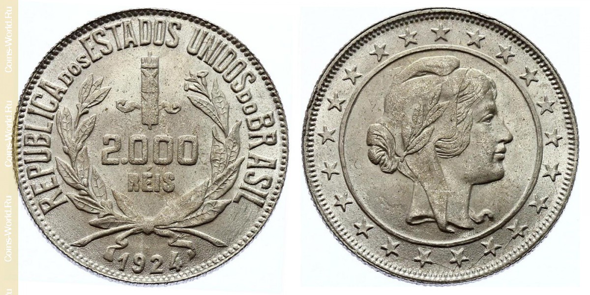 2000 réis 1924, Brasil