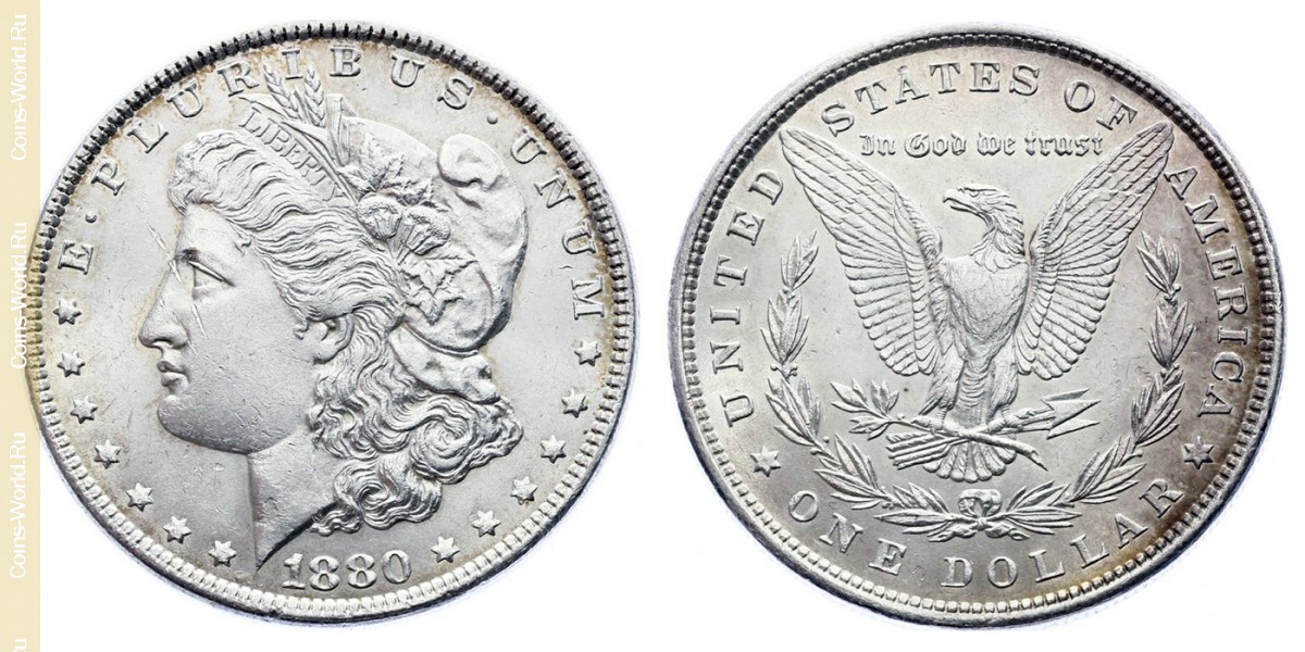 1 dólar 1880, Estados Unidos